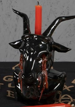AFT1 Accessories Crying Baphomet Candle Holder - Black