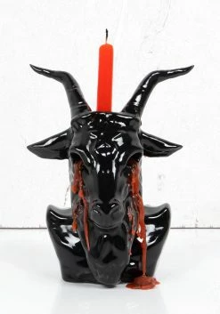 AFT1 Accessories Crying Baphomet Candle Holder - Black