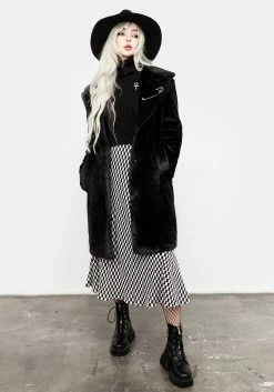 ORI1 Creature Oversized Fur Coat - Black