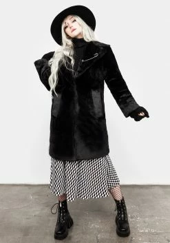 ORI1 Creature Oversized Fur Coat - Black
