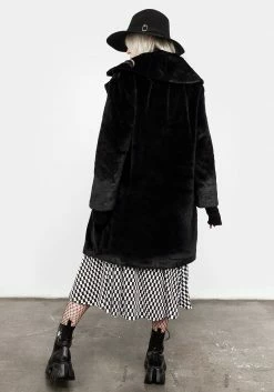 ORI1 Creature Oversized Fur Coat - Black