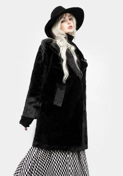 ORI1 Creature Oversized Fur Coat - Black