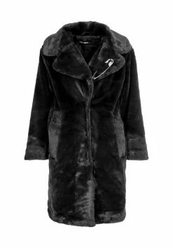 ORI1 Creature Oversized Fur Coat - Black