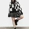WEI1 Two-Tone Checkerboard Cardigan Tops