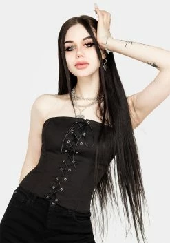 CHI1 MORTICIA LACE-UP CORSET Tops