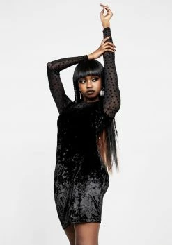 CHI1 Spectacle Velvet Bodycon Dress Dresses