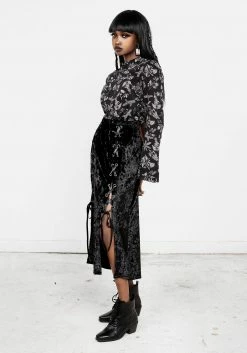 CHI1 MALEFIC LACE-UP PANEL SKIRT Bottoms