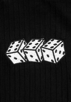 DDS1 Tops 666 Lettuce Edge Ribbed Crop Top