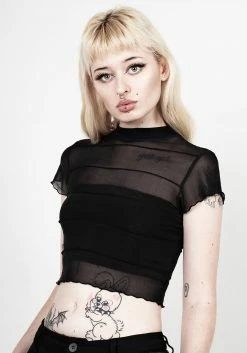 DDS1 Tops Stygian Mesh Stripe Tee