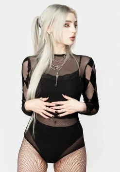 DDS1 Harleen Checkerboard Mesh Bodysuit