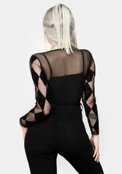 DDS1 Harleen Checkerboard Mesh Bodysuit 14 DDS1 Harleen Checkerboard Mesh Bodysuit