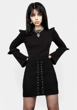 DMT1 Tops Wilhelmina Flare Sleeve Ruffle Top