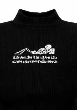 DMT1 Life Sucks High Neck Top