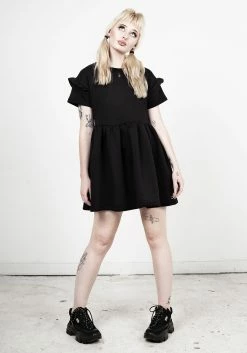 DMT1 Dresses Power Frill Sleeve Skater Dress