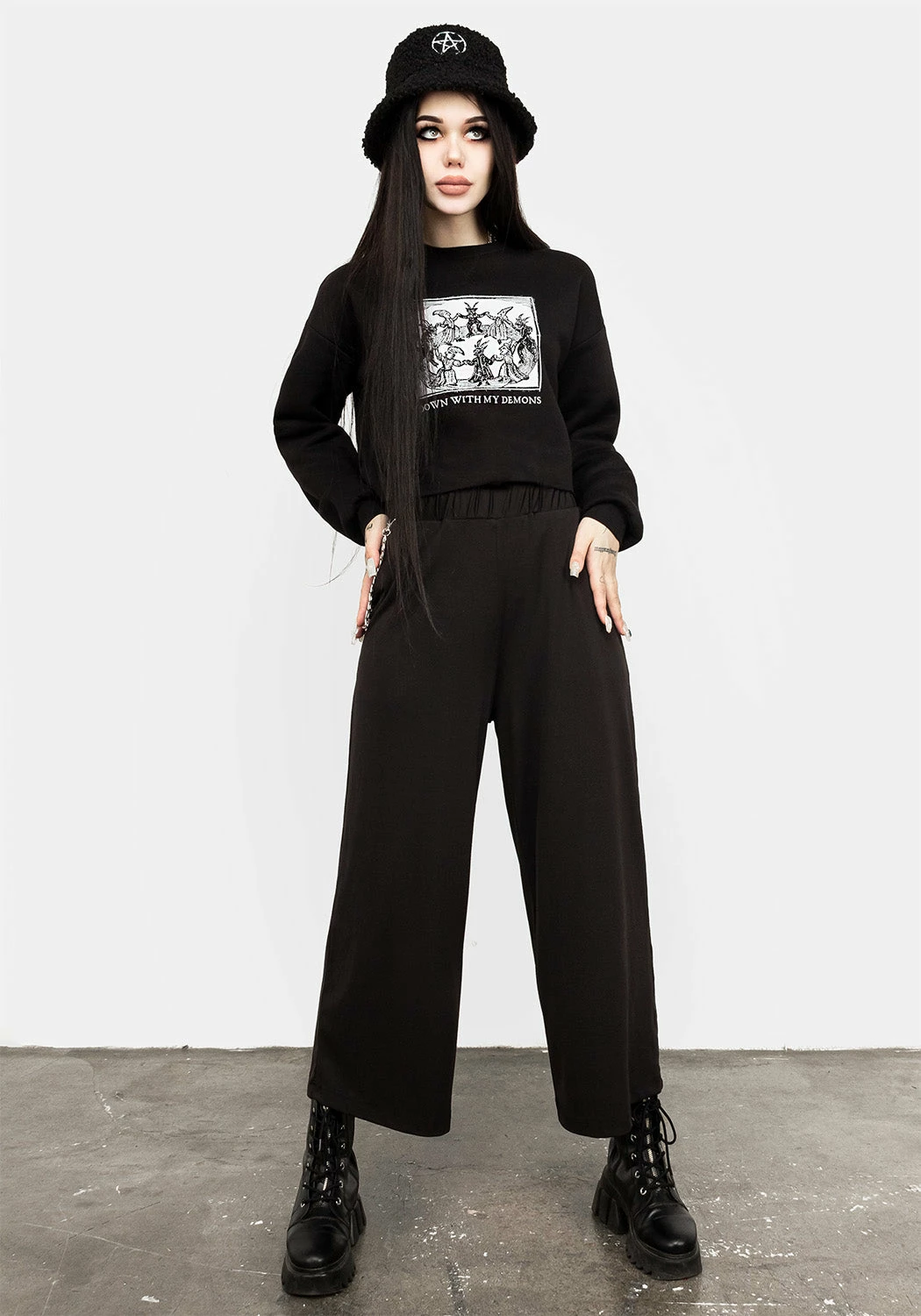 DMT1 Tops Demons Crop Sweat Top 4 DMT1 Tops Demons Crop Sweat Top