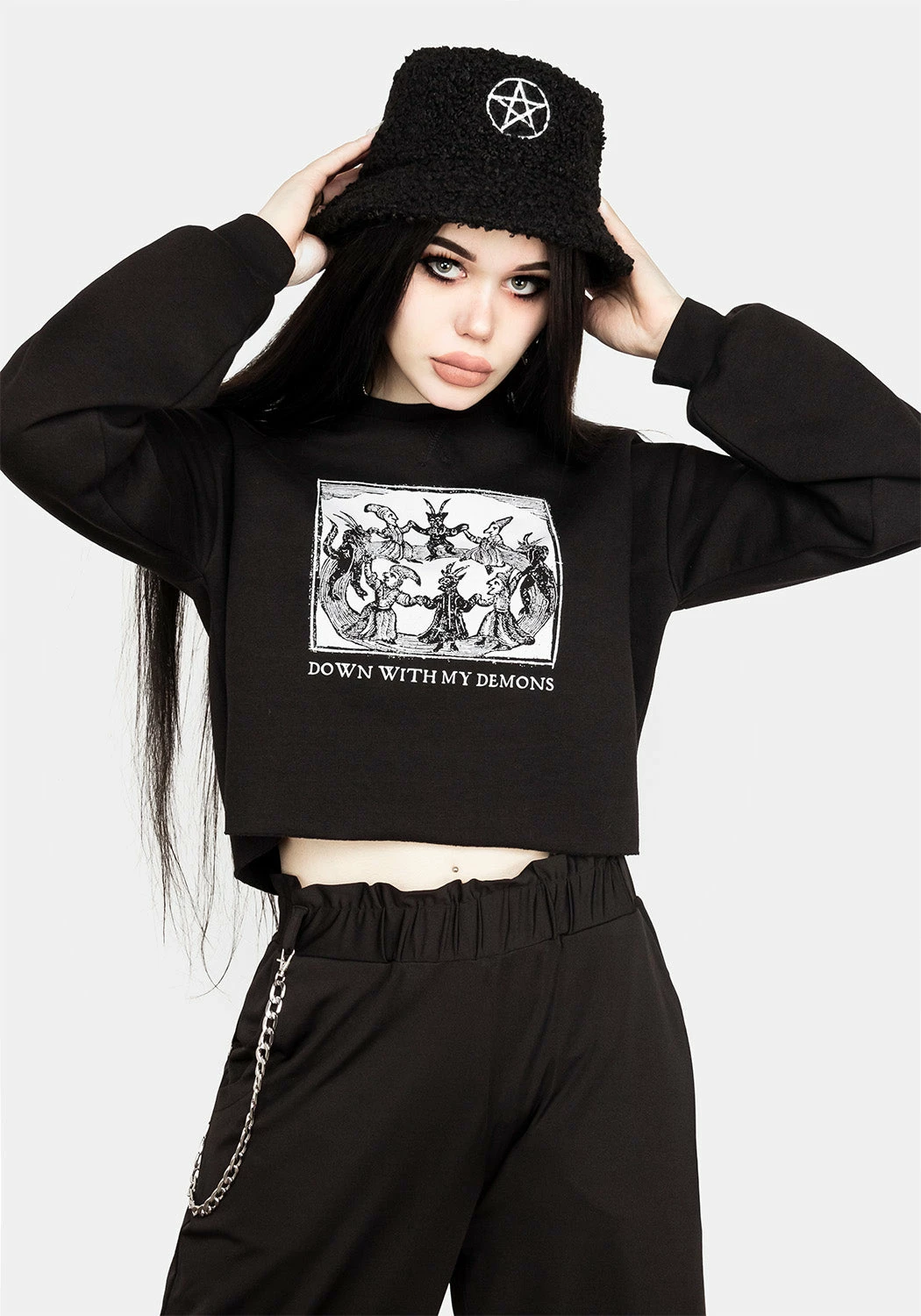 DMT1 Tops Demons Crop Sweat Top 3 DMT1 Tops Demons Crop Sweat Top