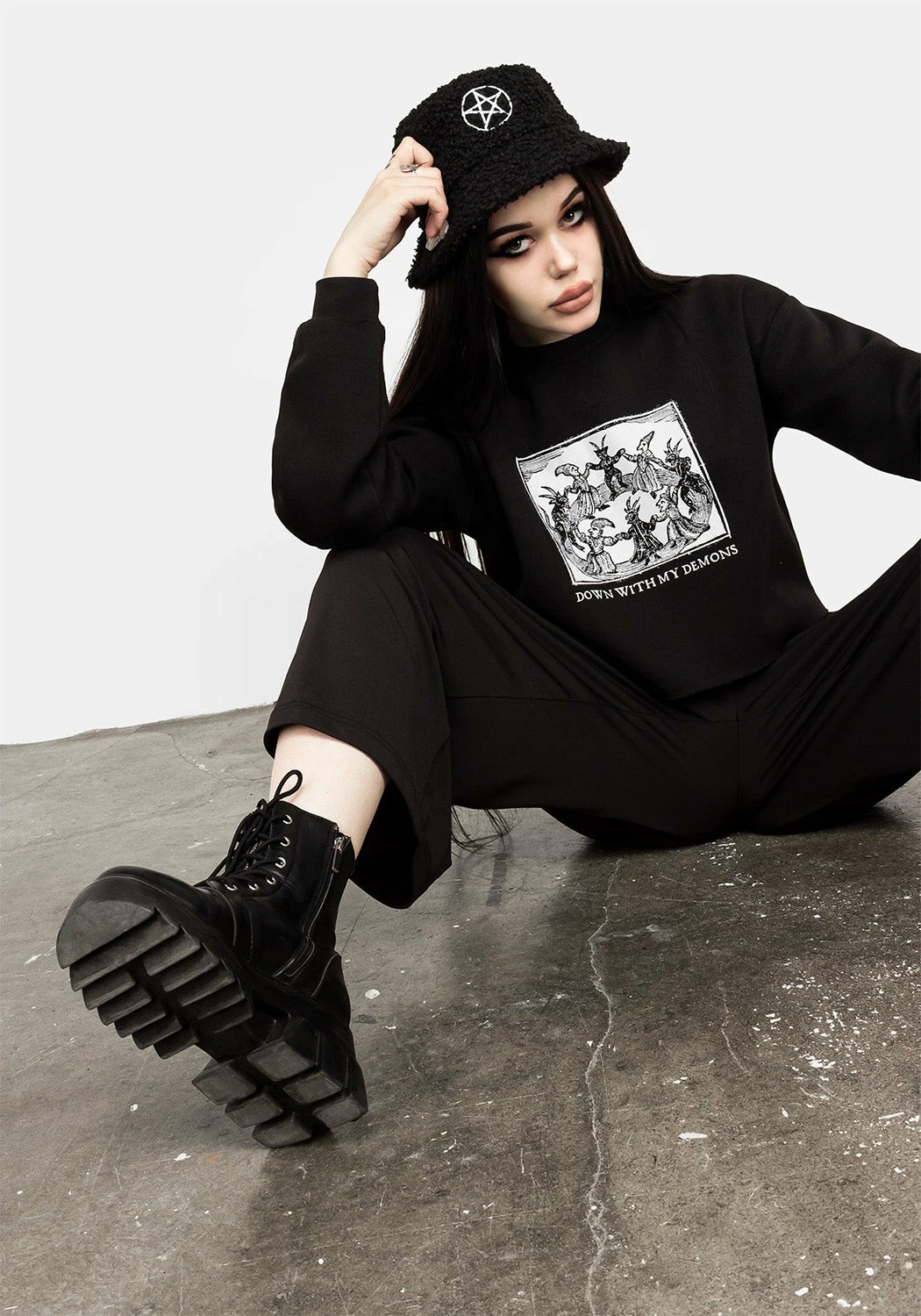 DMT1 Tops Demons Crop Sweat Top 8 DMT1 Tops Demons Crop Sweat Top