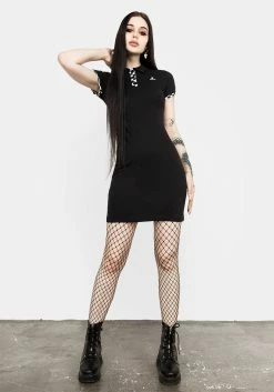 DMT1 Dresses Domino Skull Polo Dress