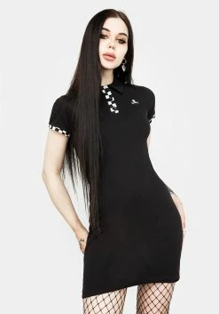 DMT1 Dresses Domino Skull Polo Dress