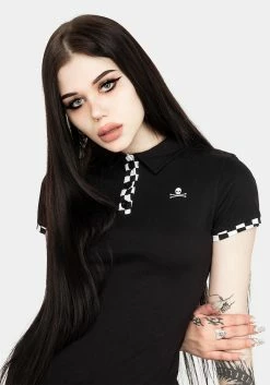 DMT1 Dresses Domino Skull Polo Dress