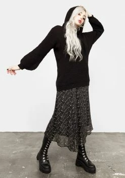 HIG1 Druid Knit Oversized Hoody Tops