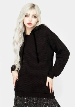 HIG1 Druid Knit Oversized Hoody Tops