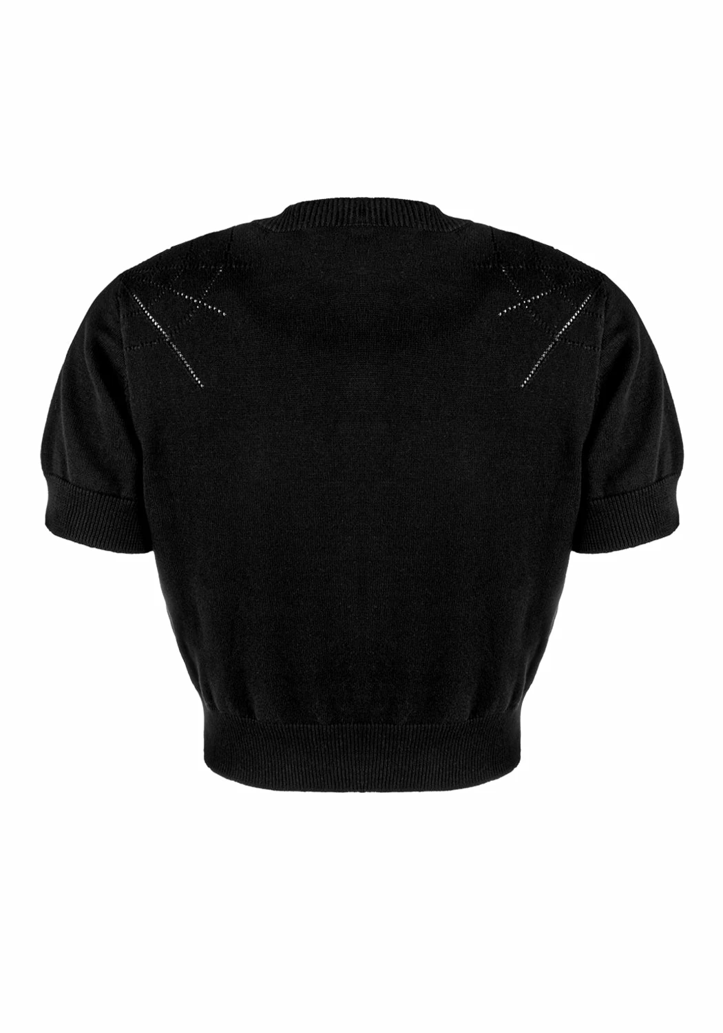 HIG1 Lolth Short Sleeve Crop Pointelle Cardigan Tops 10 HIG1 Lolth Short Sleeve Crop Pointelle Cardigan Tops