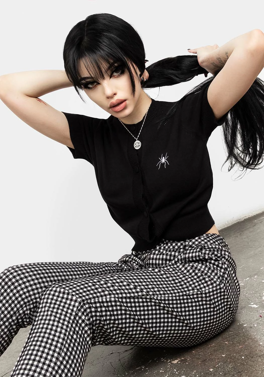 HIG1 Lolth Short Sleeve Crop Pointelle Cardigan Tops 5 HIG1 Lolth Short Sleeve Crop Pointelle Cardigan Tops