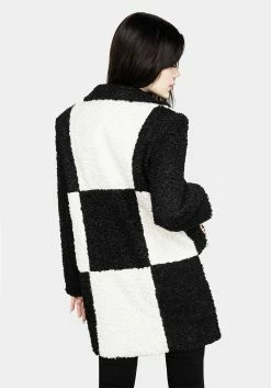 JAB1 Dreamtime Checkerboard Teddy Coat Outerwear