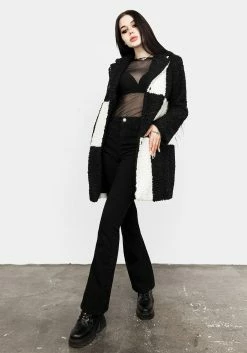 JAB1 Dreamtime Checkerboard Teddy Coat Outerwear