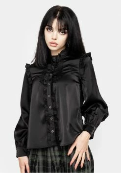 LVT1 Tops Obsession Pintuck Ruffle Blouse