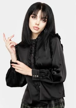 LVT1 Tops Obsession Pintuck Ruffle Blouse