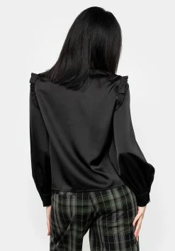 LVT1 Tops Obsession Pintuck Ruffle Blouse