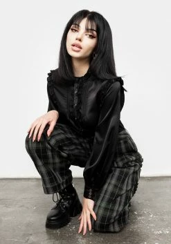 LVT1 Tops Obsession Pintuck Ruffle Blouse