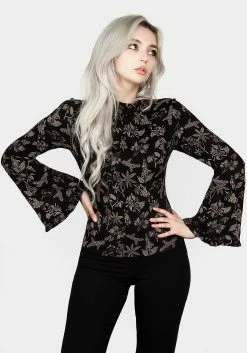 LVT1 Tops POISONOUS PLANT FLARE SLEEVE TOP