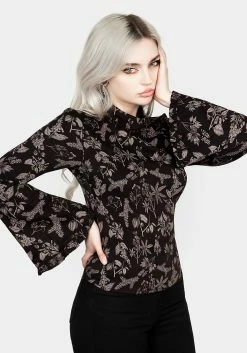 LVT1 Tops POISONOUS PLANT FLARE SLEEVE TOP