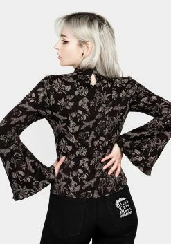 LVT1 Tops POISONOUS PLANT FLARE SLEEVE TOP