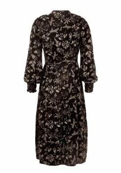 LVT1 Poisonous Plant Puff Sleeve Midi Dress