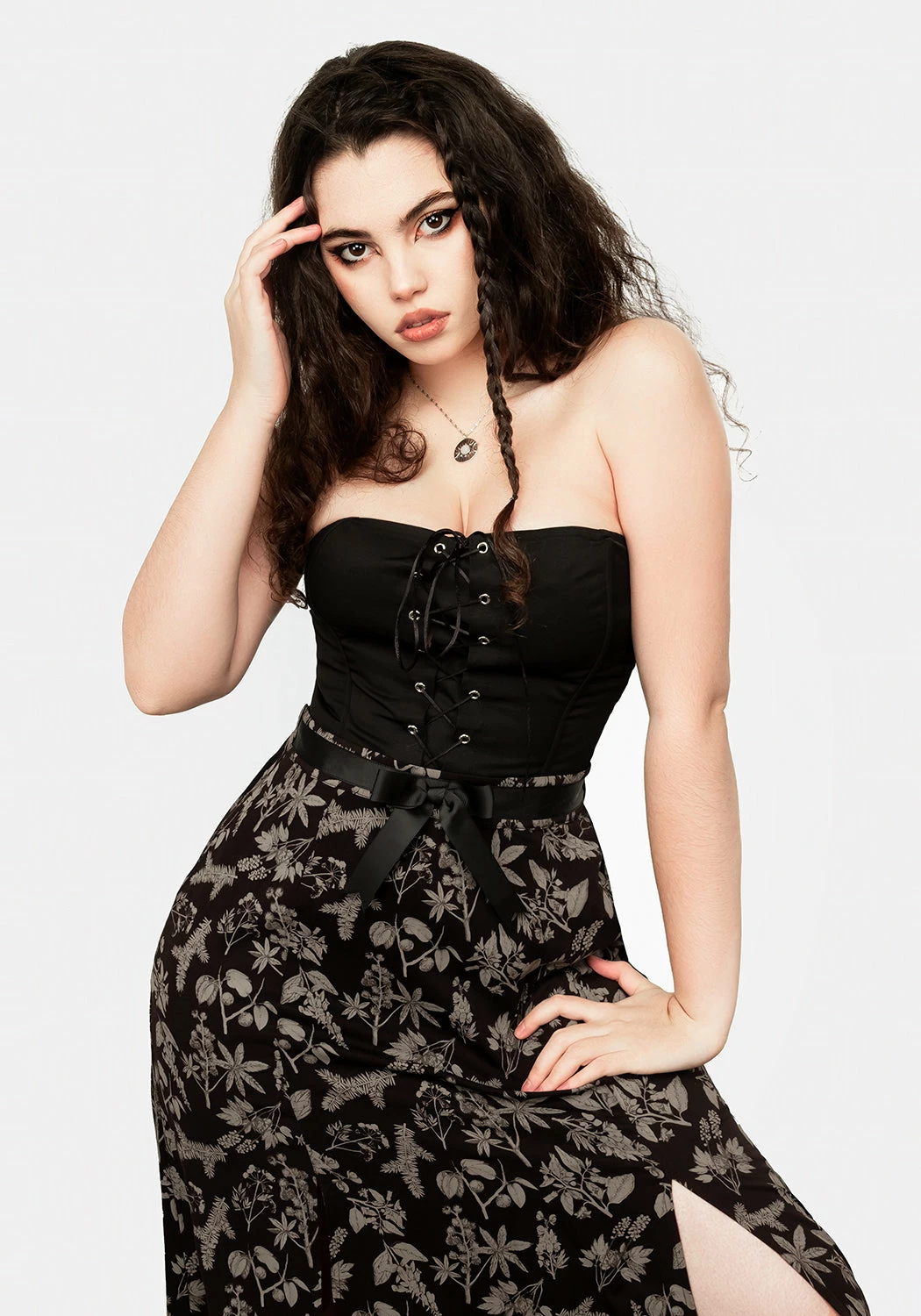 LVT1 Bottoms POISONOUS PLANT SPLIT MIDI SKIRT 4 LVT1 Bottoms POISONOUS PLANT SPLIT MIDI SKIRT