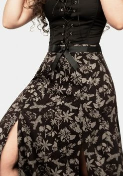 LVT1 Bottoms POISONOUS PLANT SPLIT MIDI SKIRT 15 LVT1 Bottoms POISONOUS PLANT SPLIT MIDI SKIRT