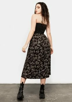 LVT1 Bottoms POISONOUS PLANT SPLIT MIDI SKIRT 14 LVT1 Bottoms POISONOUS PLANT SPLIT MIDI SKIRT