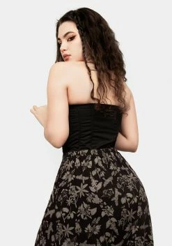 LVT1 Bottoms POISONOUS PLANT SPLIT MIDI SKIRT 17 LVT1 Bottoms POISONOUS PLANT SPLIT MIDI SKIRT