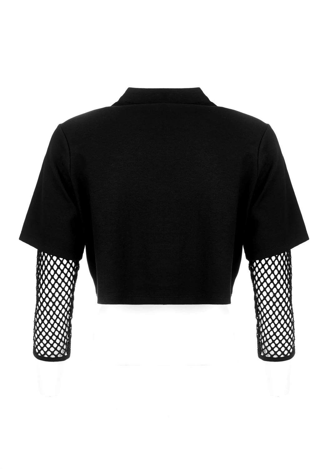 LVT1 Tops Decontrol Fishnet Sleeve Crop 10 LVT1 Tops Decontrol Fishnet Sleeve Crop