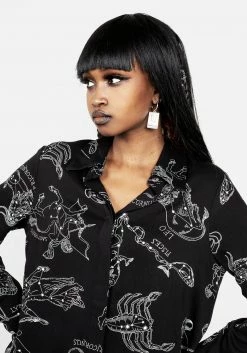 LVT1 Tops Zodiac Oversized Asymmetric Shirt