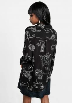 LVT1 Tops Zodiac Oversized Asymmetric Shirt