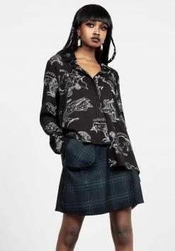 LVT1 Tops Zodiac Oversized Asymmetric Shirt