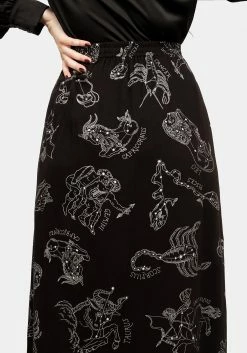 LVT1 Bottoms Zodiac Button Midi Skirt