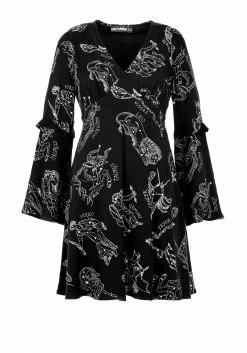 LVT1 Dresses Zodiac Flare Sleeve Mini Dress