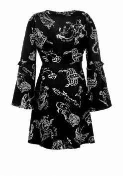 LVT1 Dresses Zodiac Flare Sleeve Mini Dress