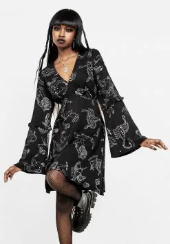 LVT1 Dresses Zodiac Flare Sleeve Mini Dress